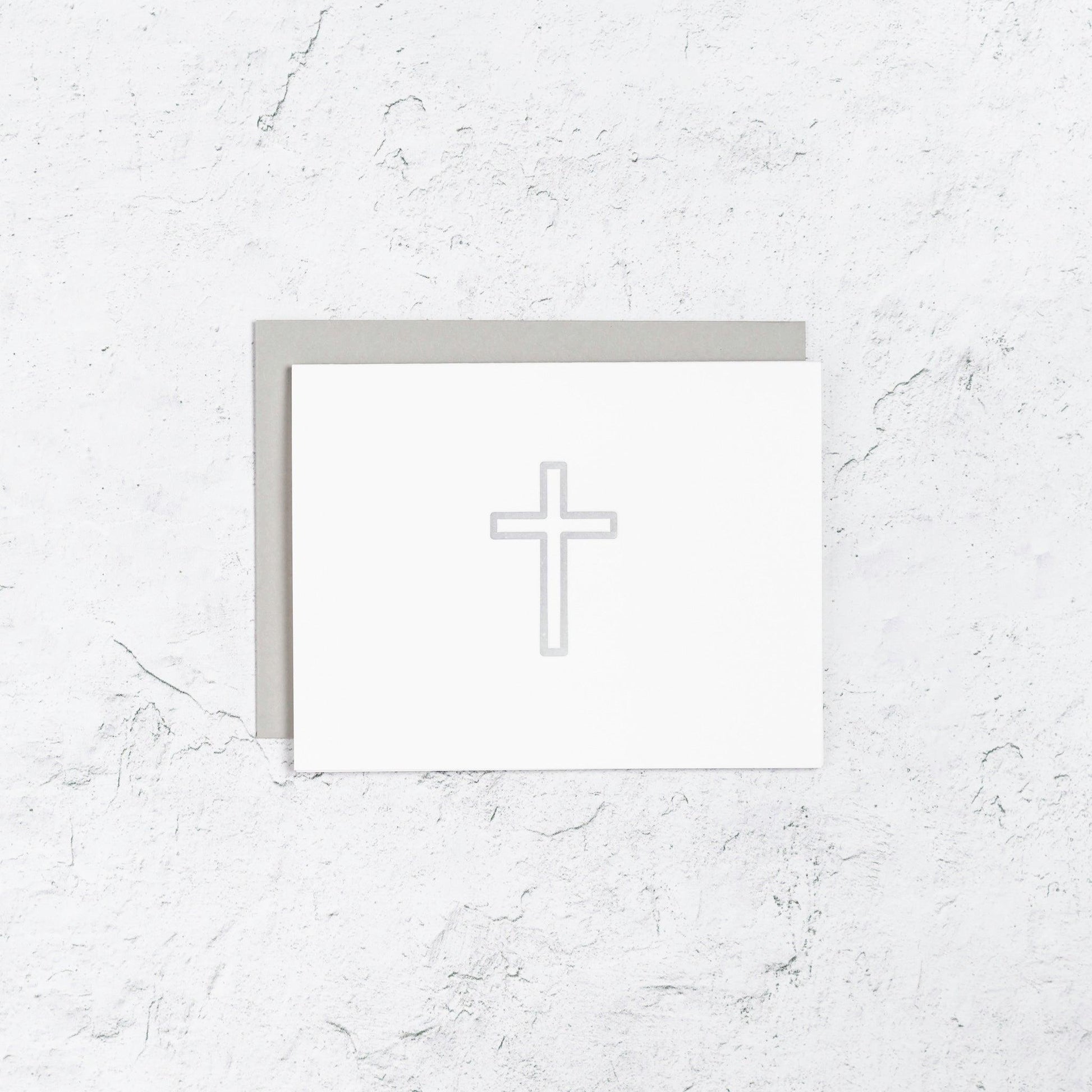 Simple Cross Letterpress Card