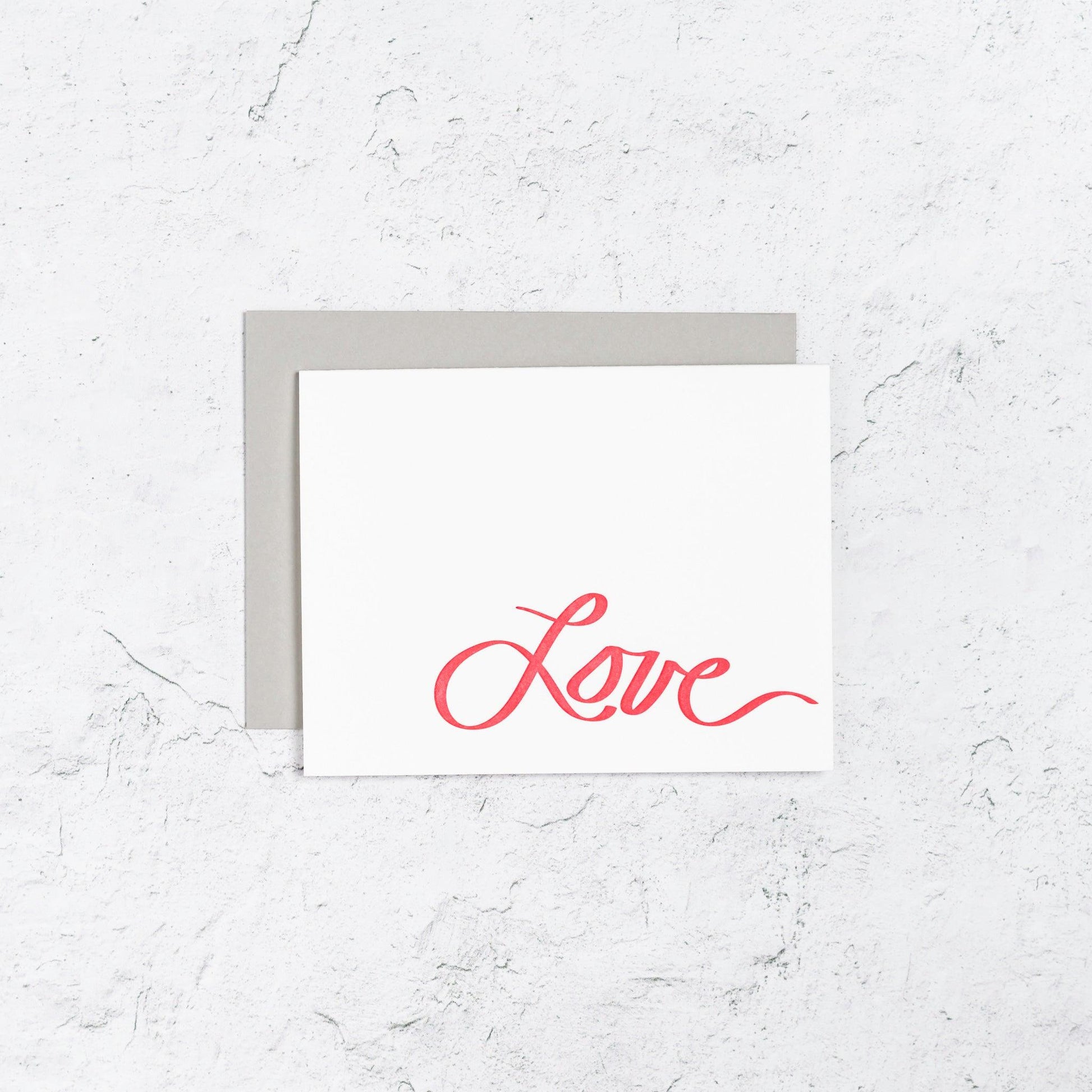 Love Script Letterpress Card