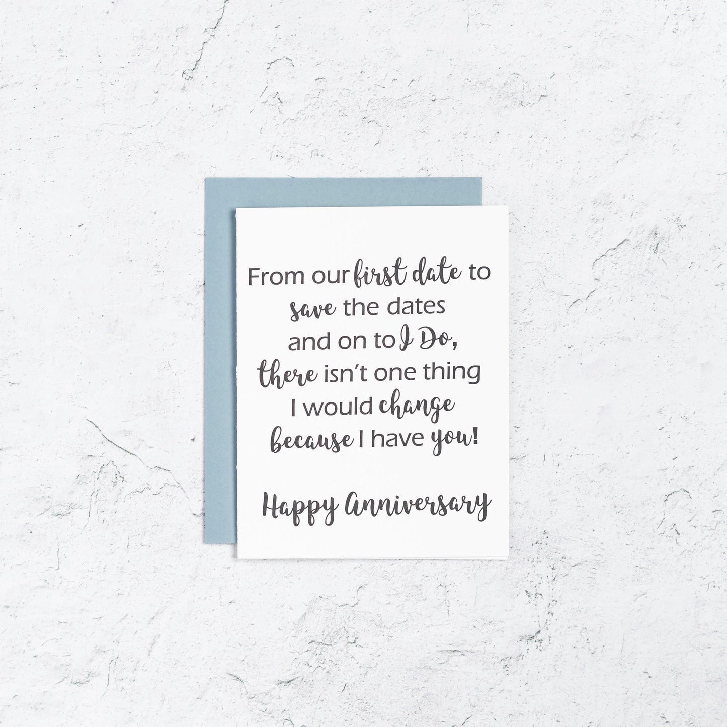 Love poem anniversary letterpress card