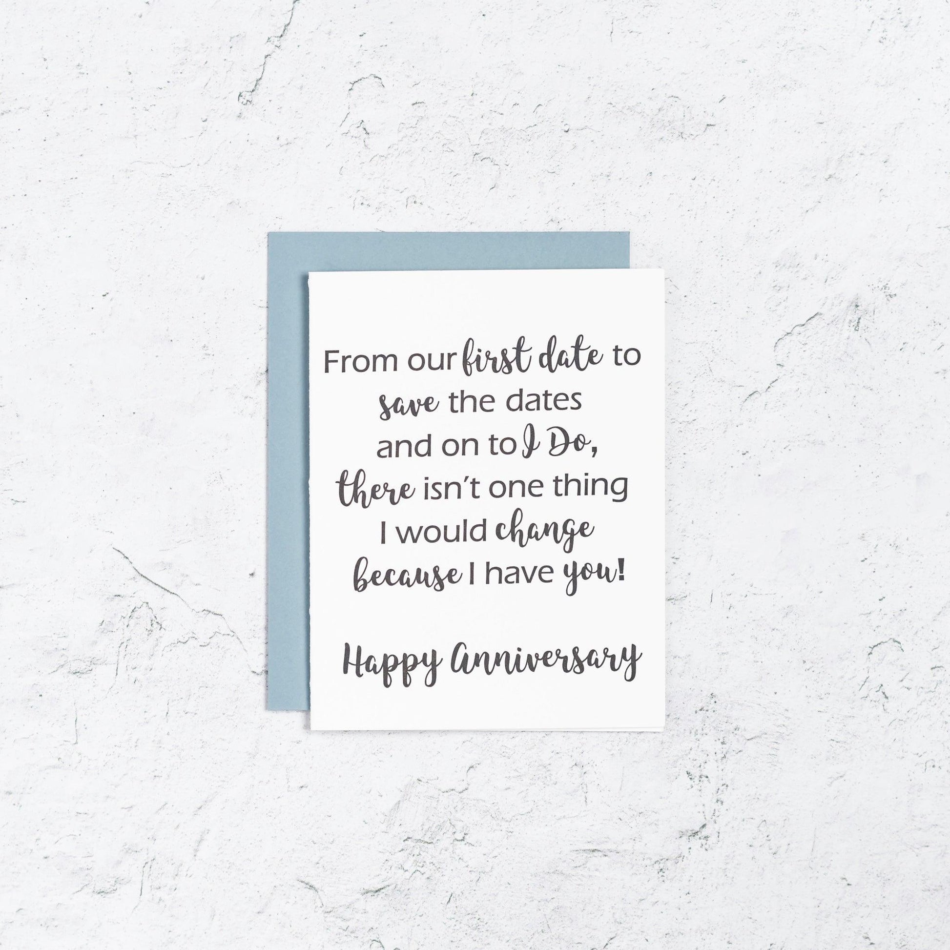Love poem anniversary letterpress card