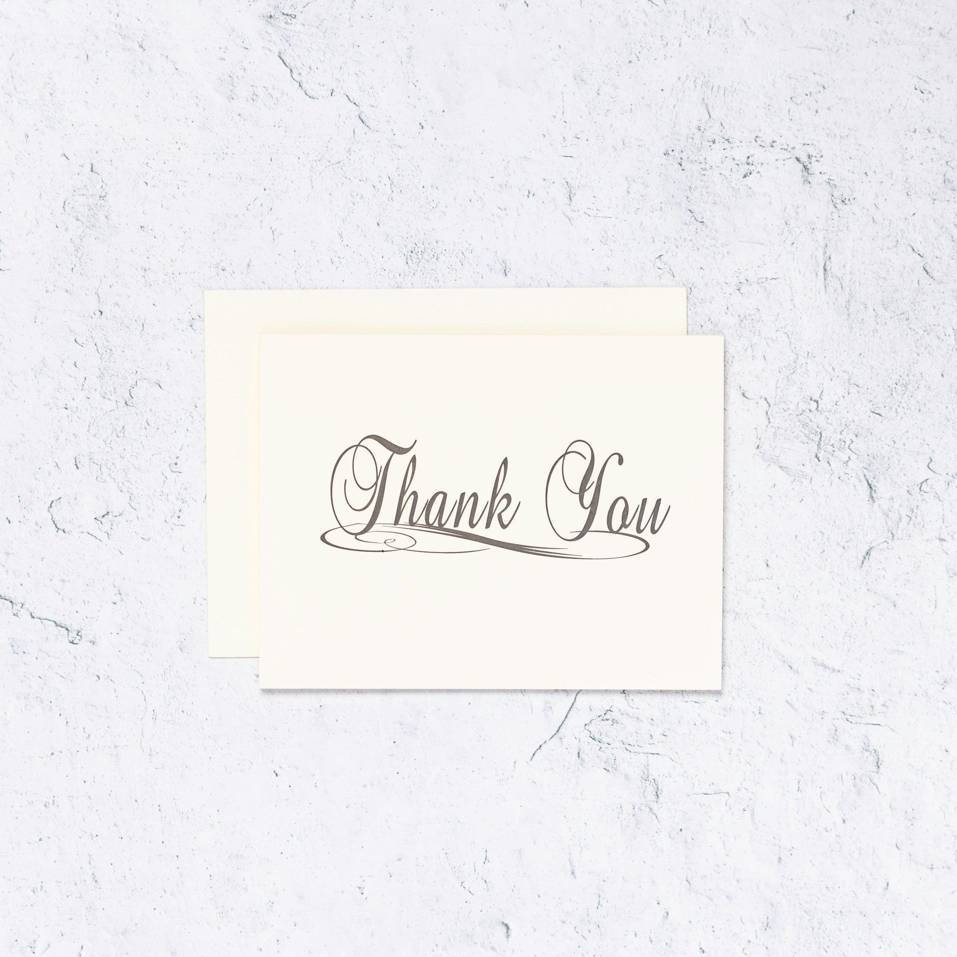 Traditional Thank You Letterpress Card Ivory
