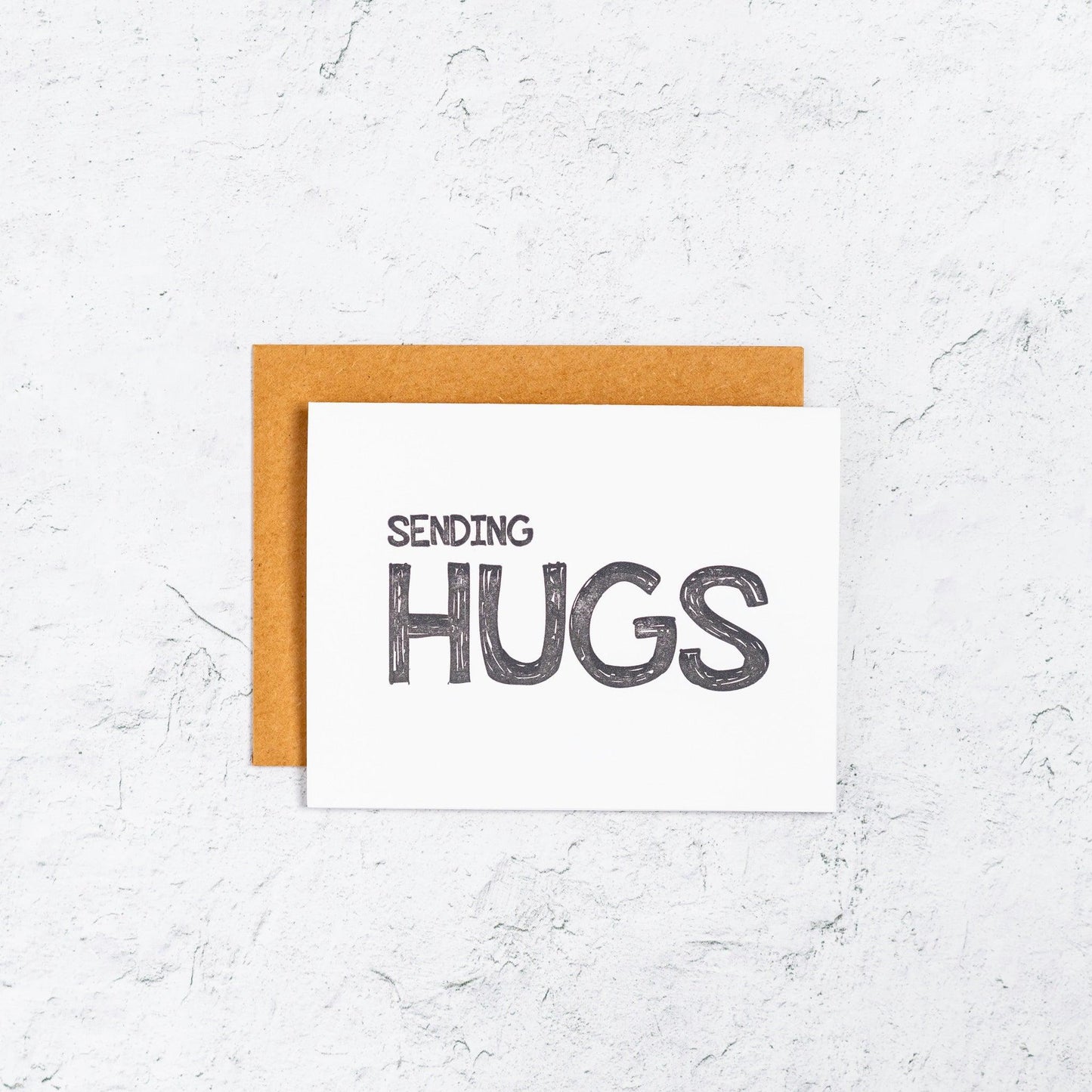 Sending Hugs Letterpress Card - With Love Paperie
