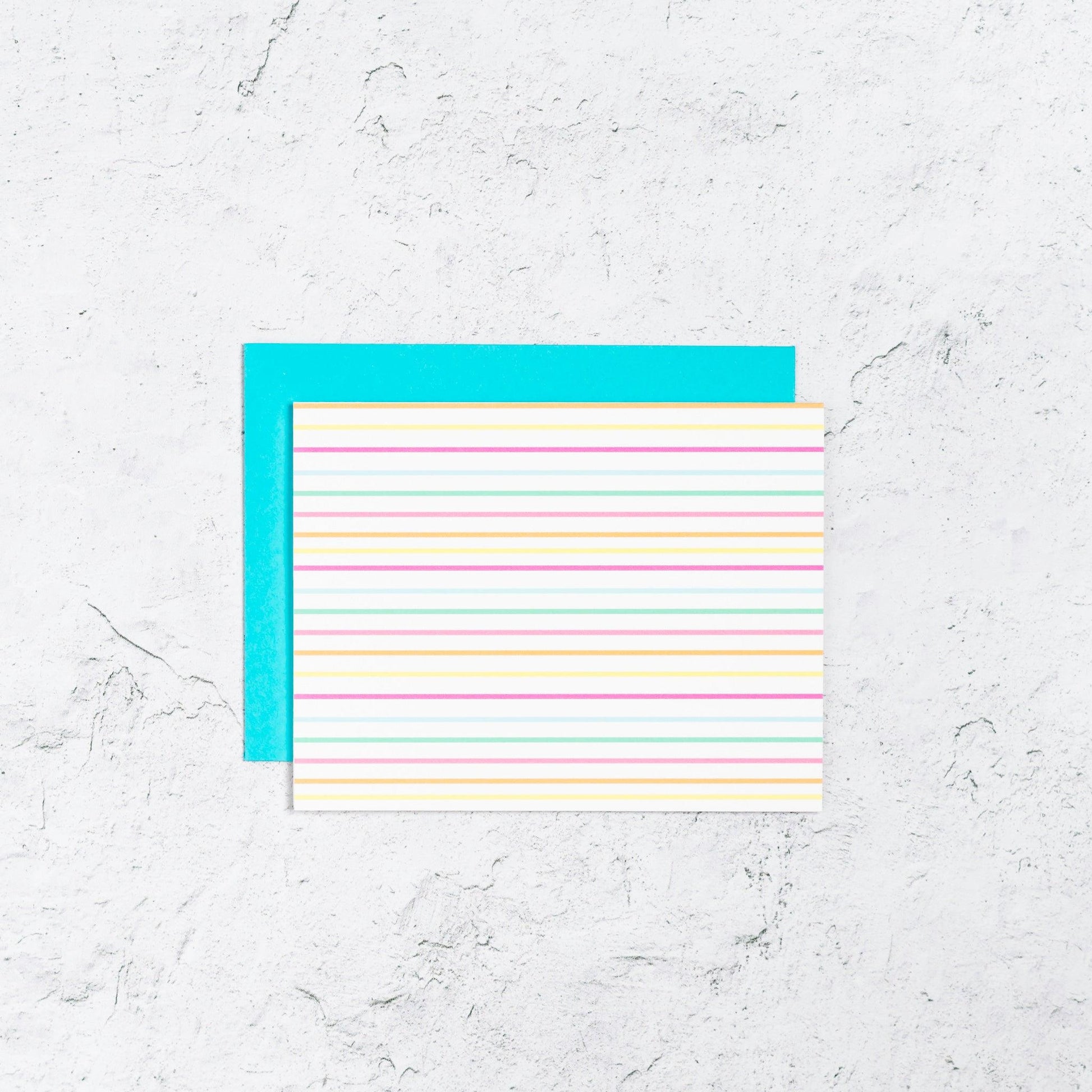 Striped Notecard in bright colors.