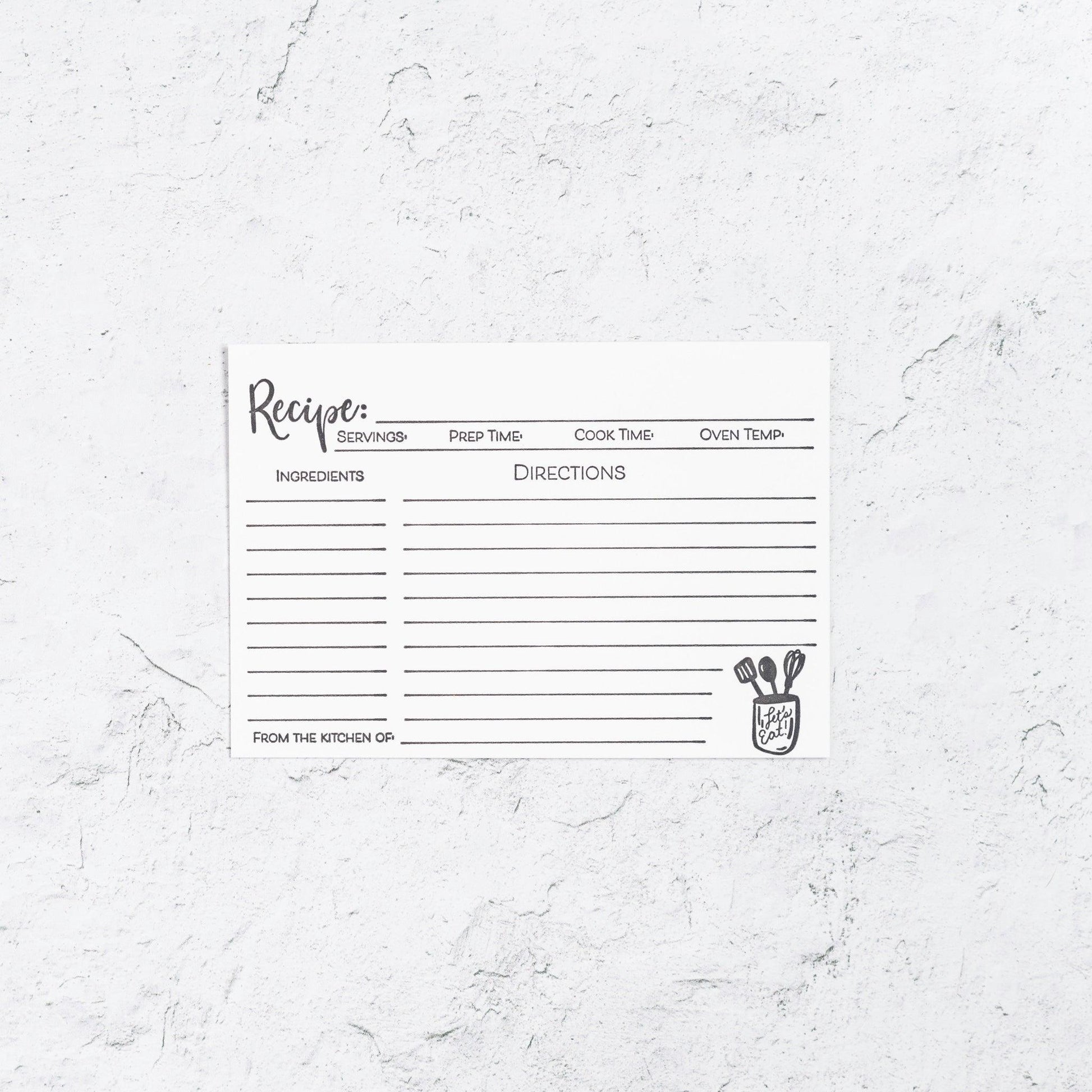 Recipe Cards Pack of 25 - With Love Paperie