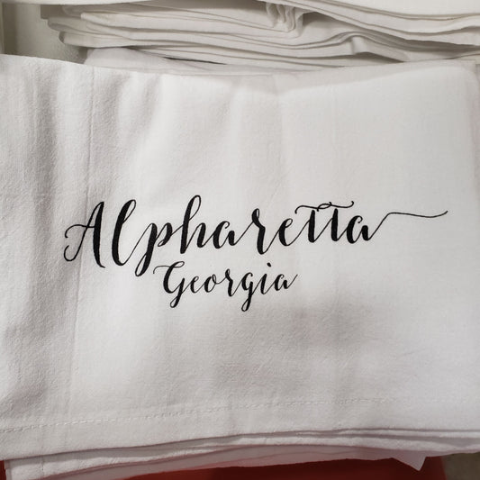 Alpharetta Georgia Tea Towel - With Love A Paperie