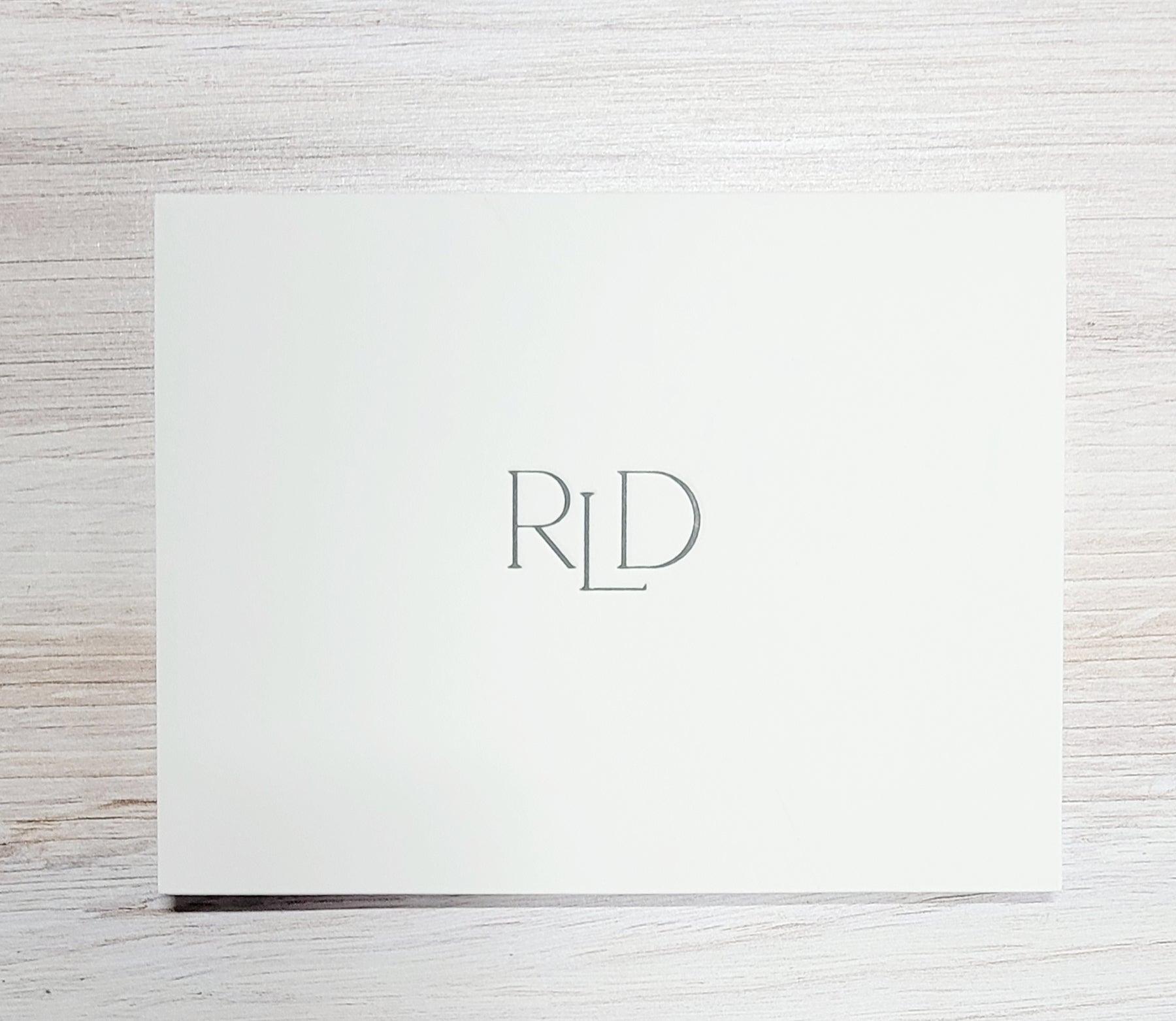 Personalized Folded Modern Letterpress Notecards - With Love Paperie