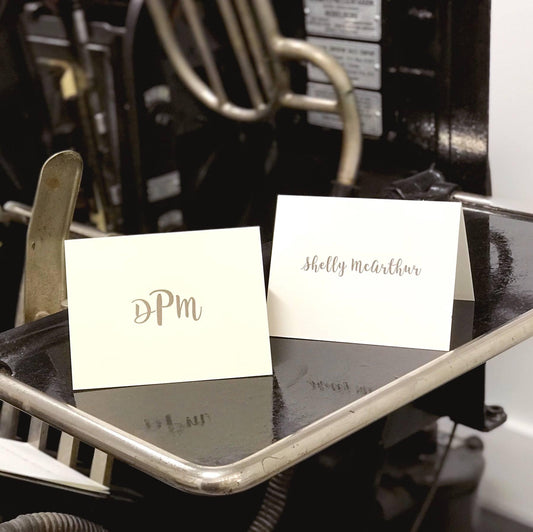 Personalized Folded Letterpress Notecards - Sold in Sets of 25 - With Love Paperie