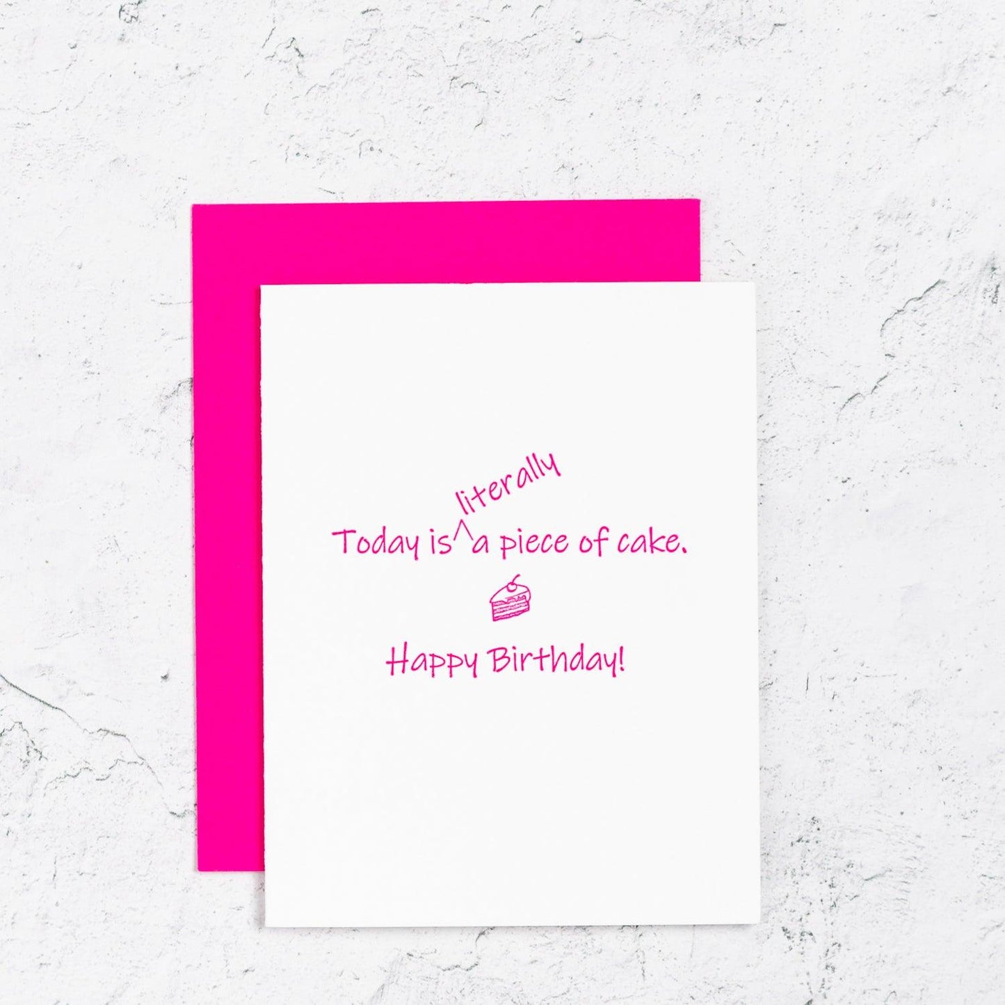 Piece of Cake Letterpress Birthday Card