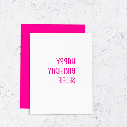 Happy Birthday Selfie Letterpress Card