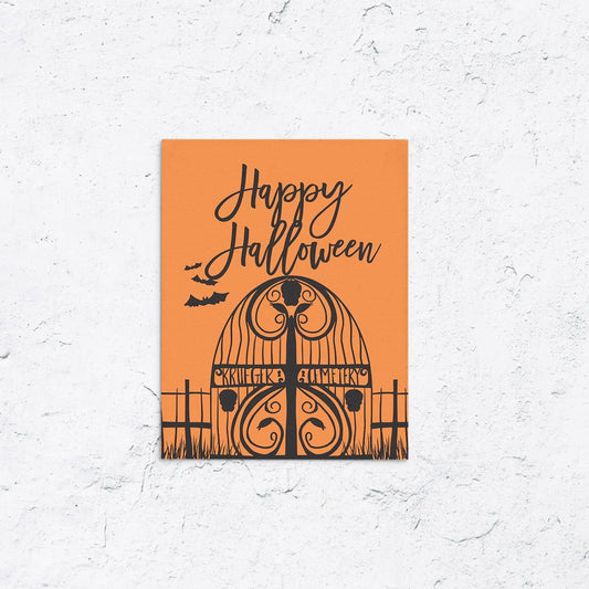 Krueger Cemetery Gate Halloween Card 
