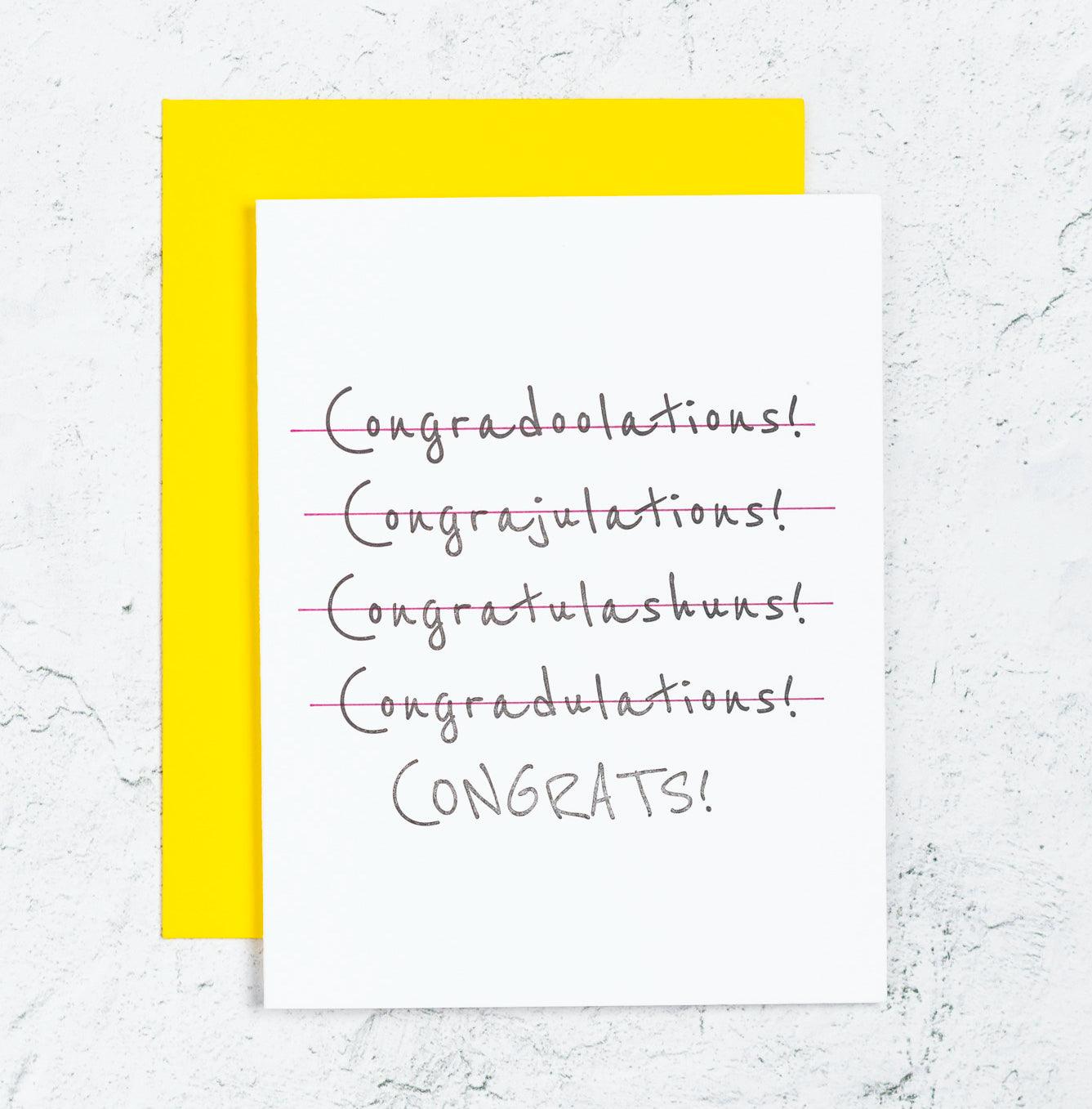 Congratulations Letterpress Card  Edit alt text