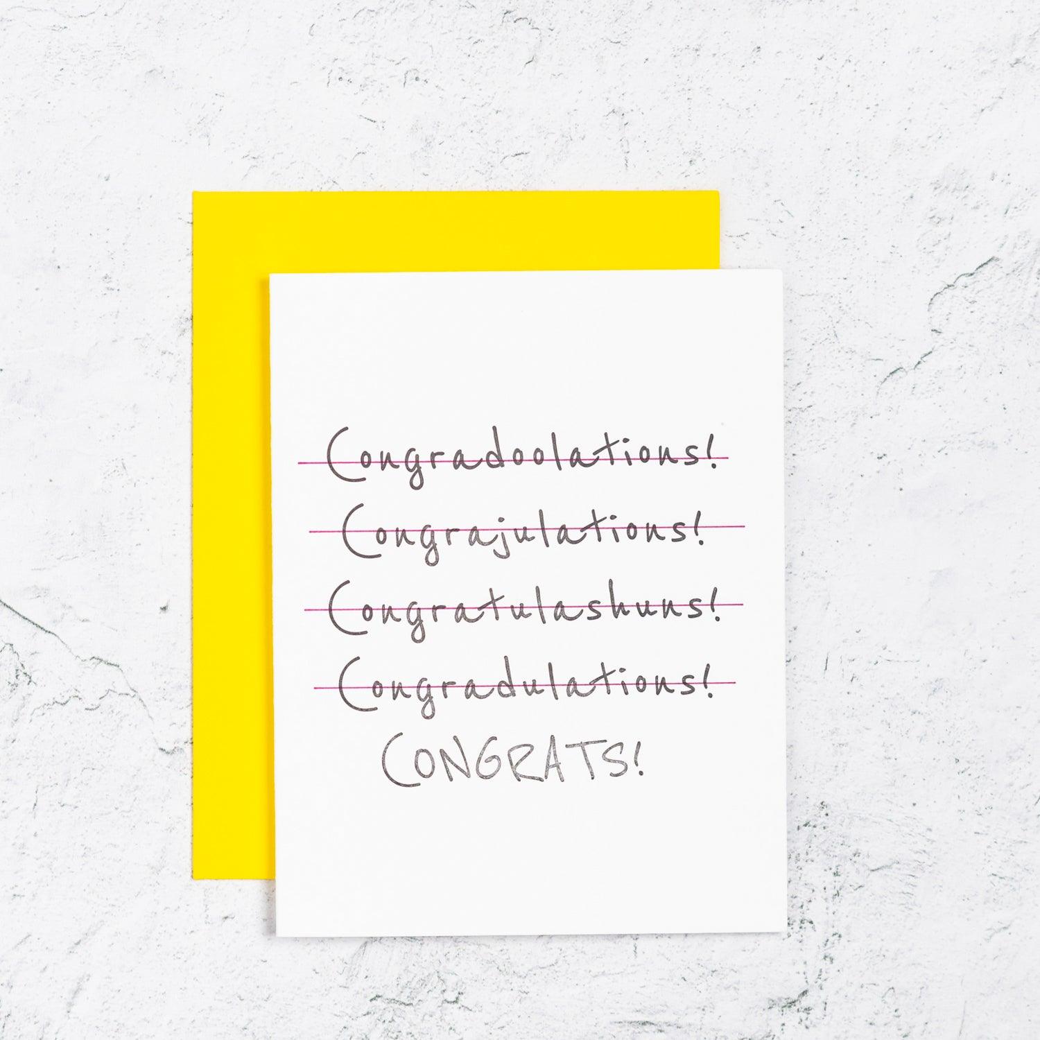 Congratulations Letterpress Card