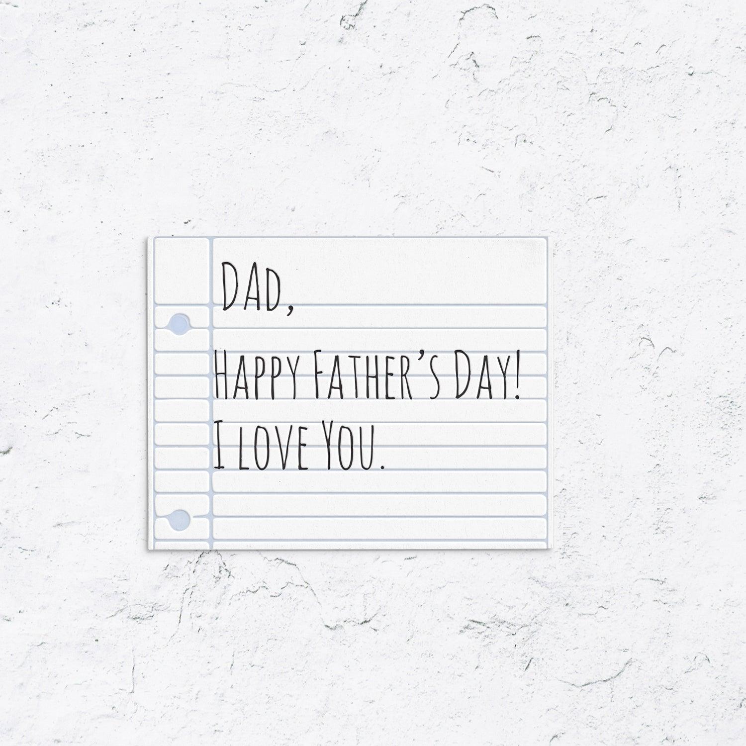Notebook Paper Fathers Day Card- With Love A Paperie