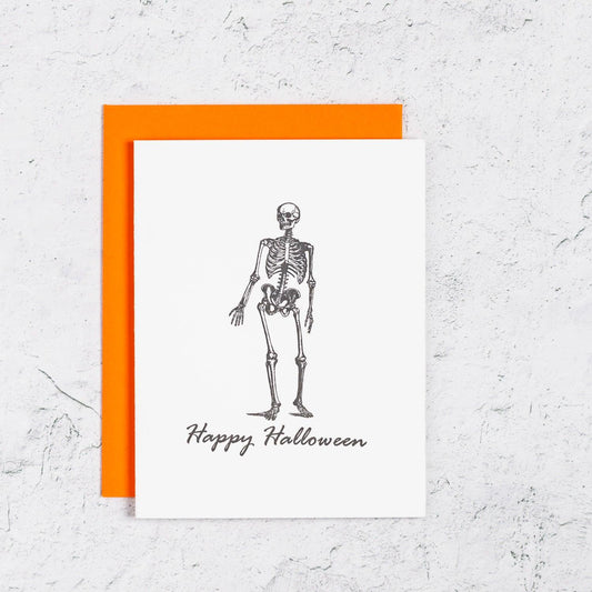 Skeleton Halloween Letterpress Card