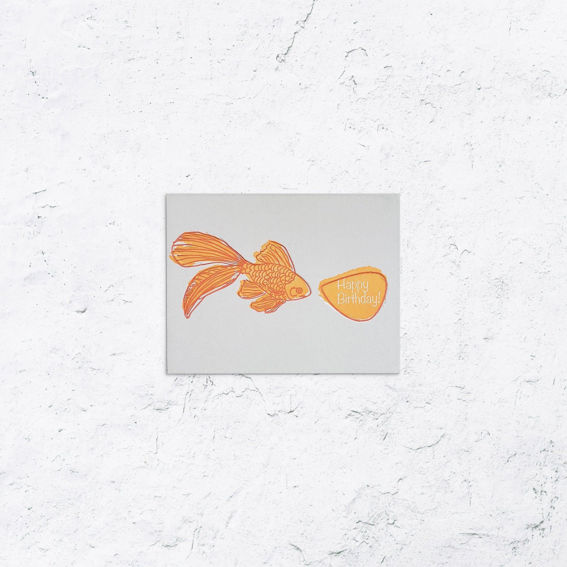 Happy Birthday From A Goldfish and Me - With Love Paperie