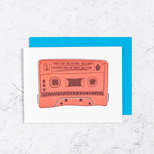 Mix Tape Happy Birthday Letterpress Card