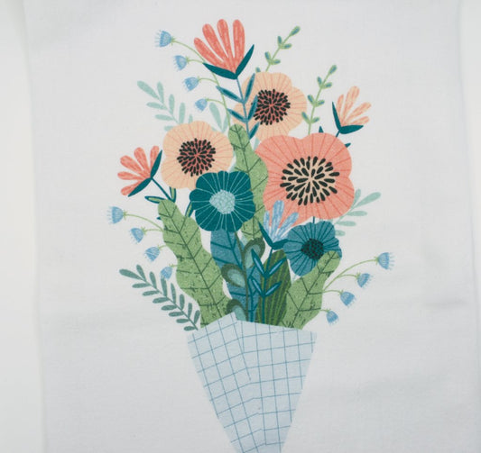 Flower bouquet tea towel
