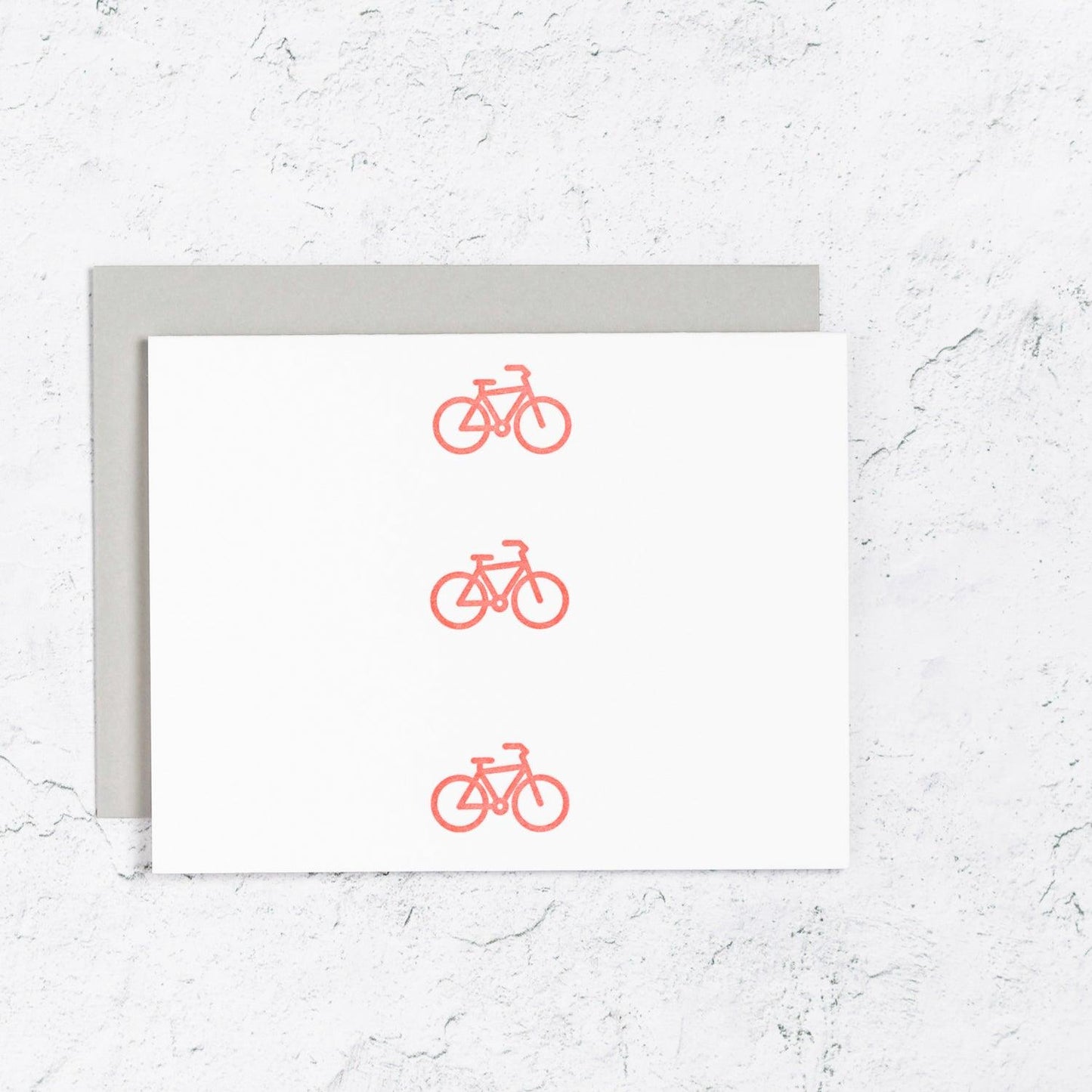 Bike notecard set with letterpress cards