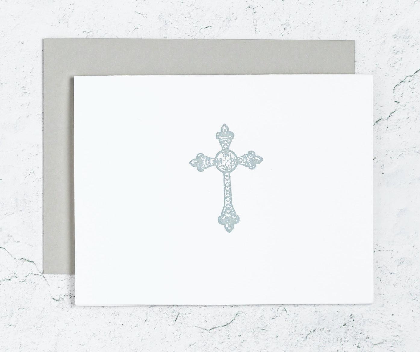 Byzantine Cross Letterpress Card