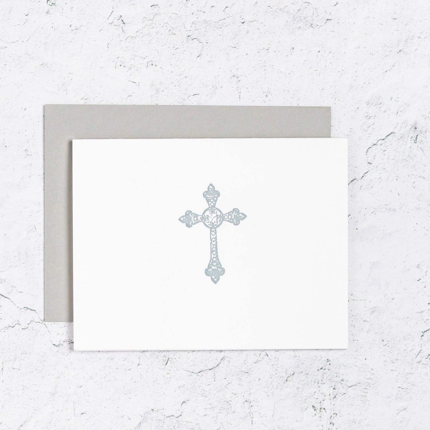 Byzantine Cross Letterpress Card