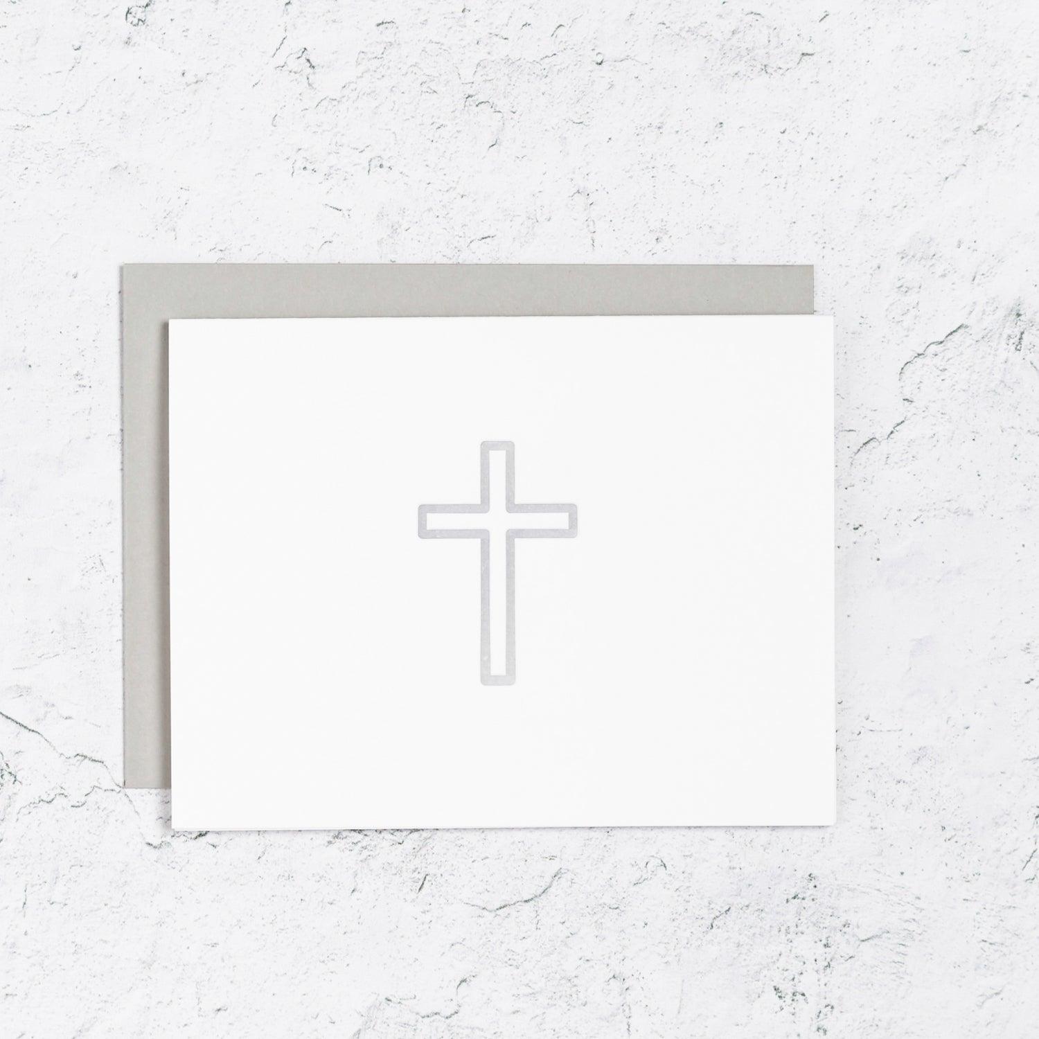 Simple Cross Letterpress Card