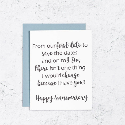 Love poem anniversary letterpress card
