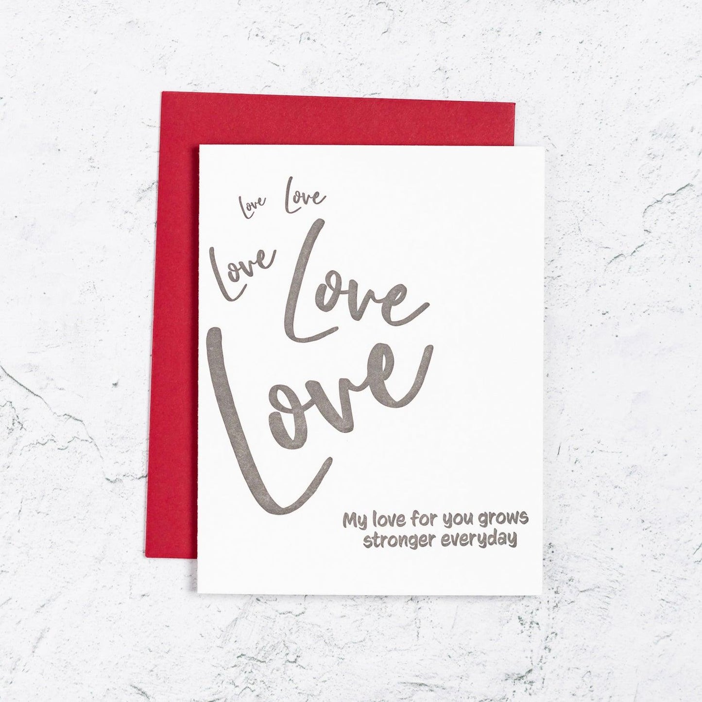 Love Grows Stronger Letterpress Card