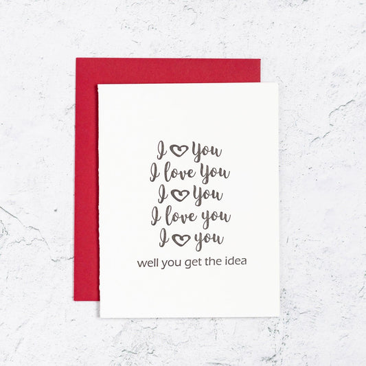 I love You Letterpress Card