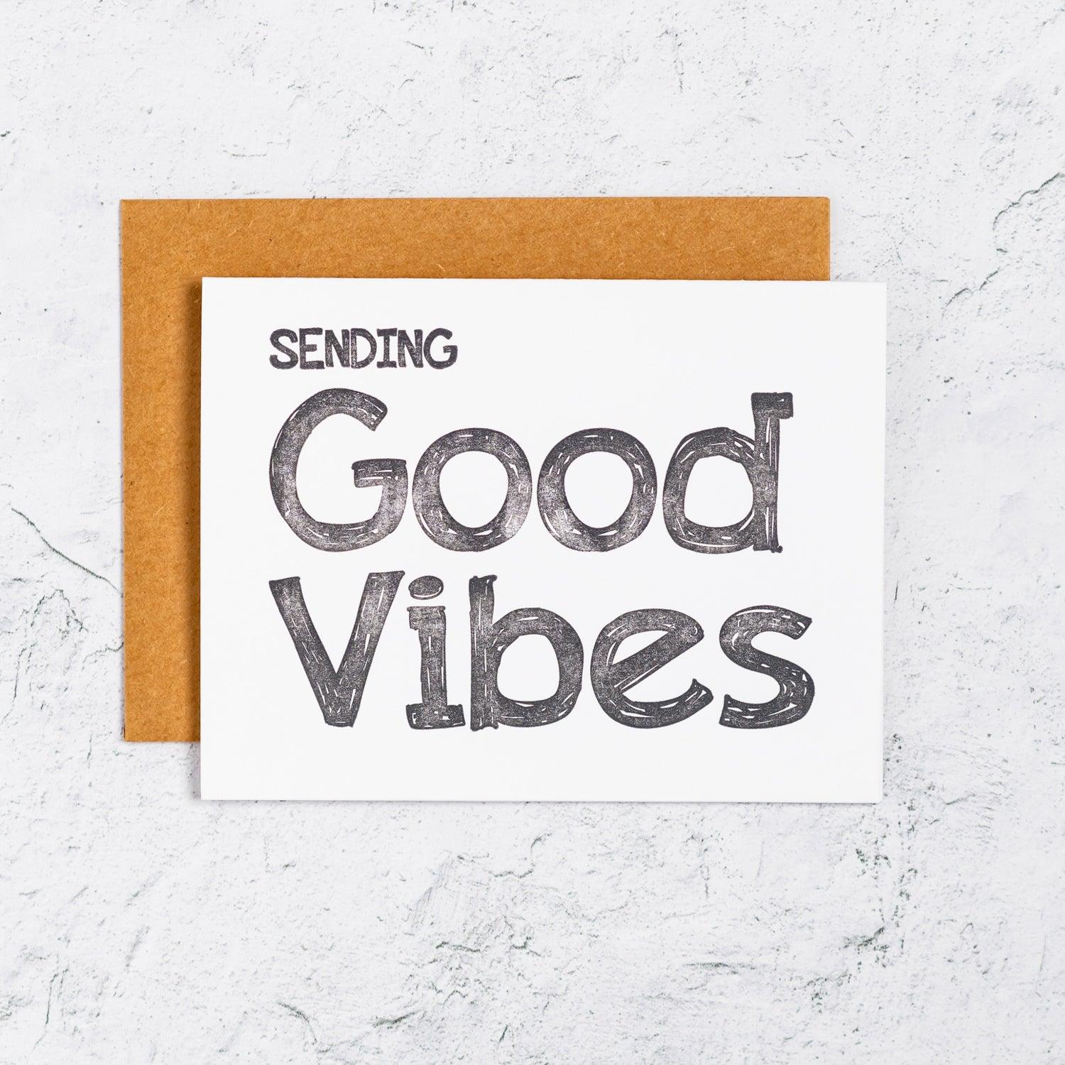 Sending Good Vibes Letterpress Card