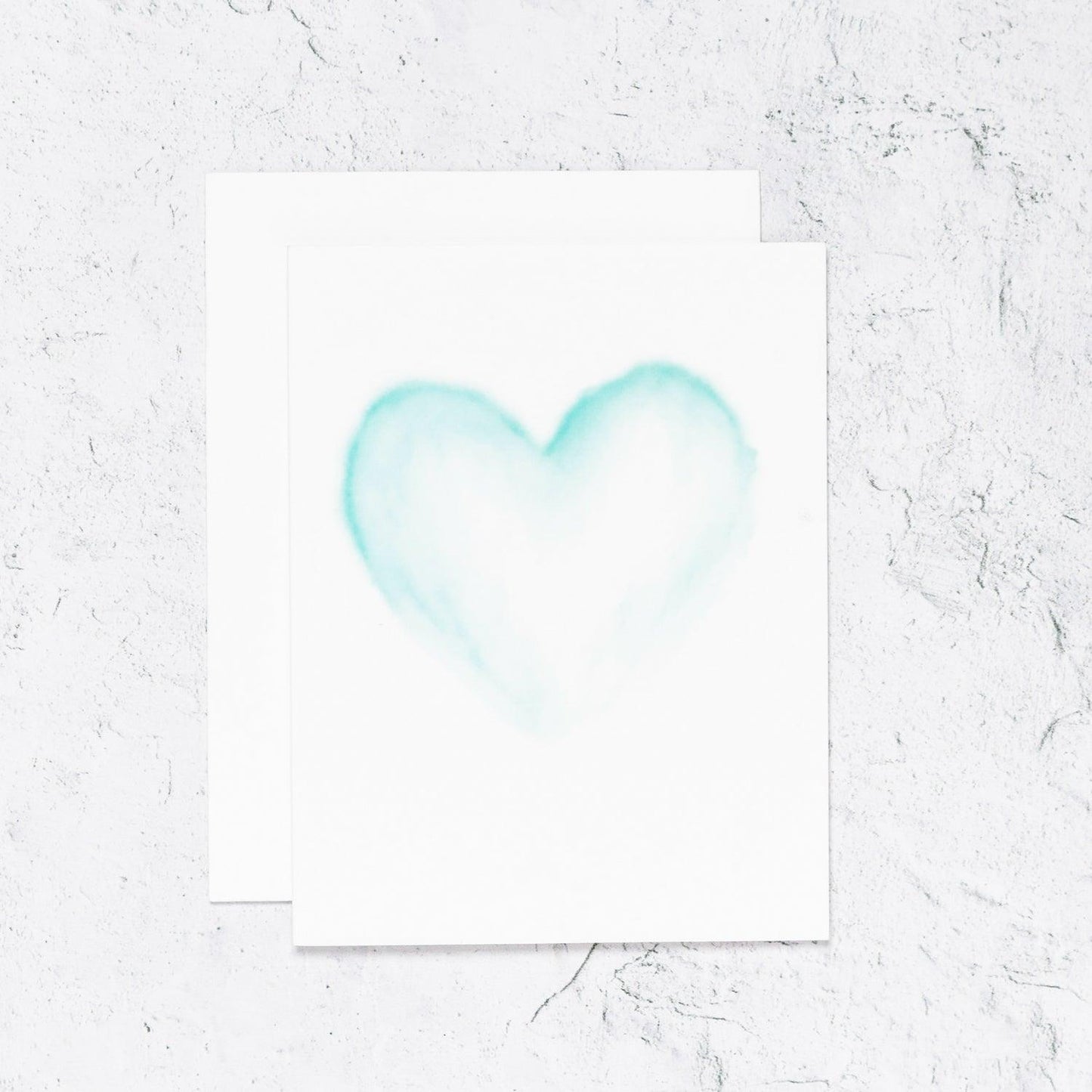 Watercolor Hearts Notecard Set - With Love Paperie
