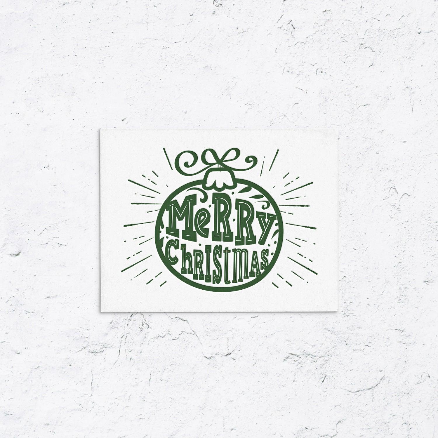 Holiday Ornament Letterpress Card Green