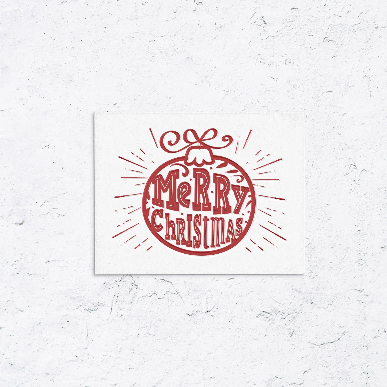 Holiday Ornament Letterpress Card Red