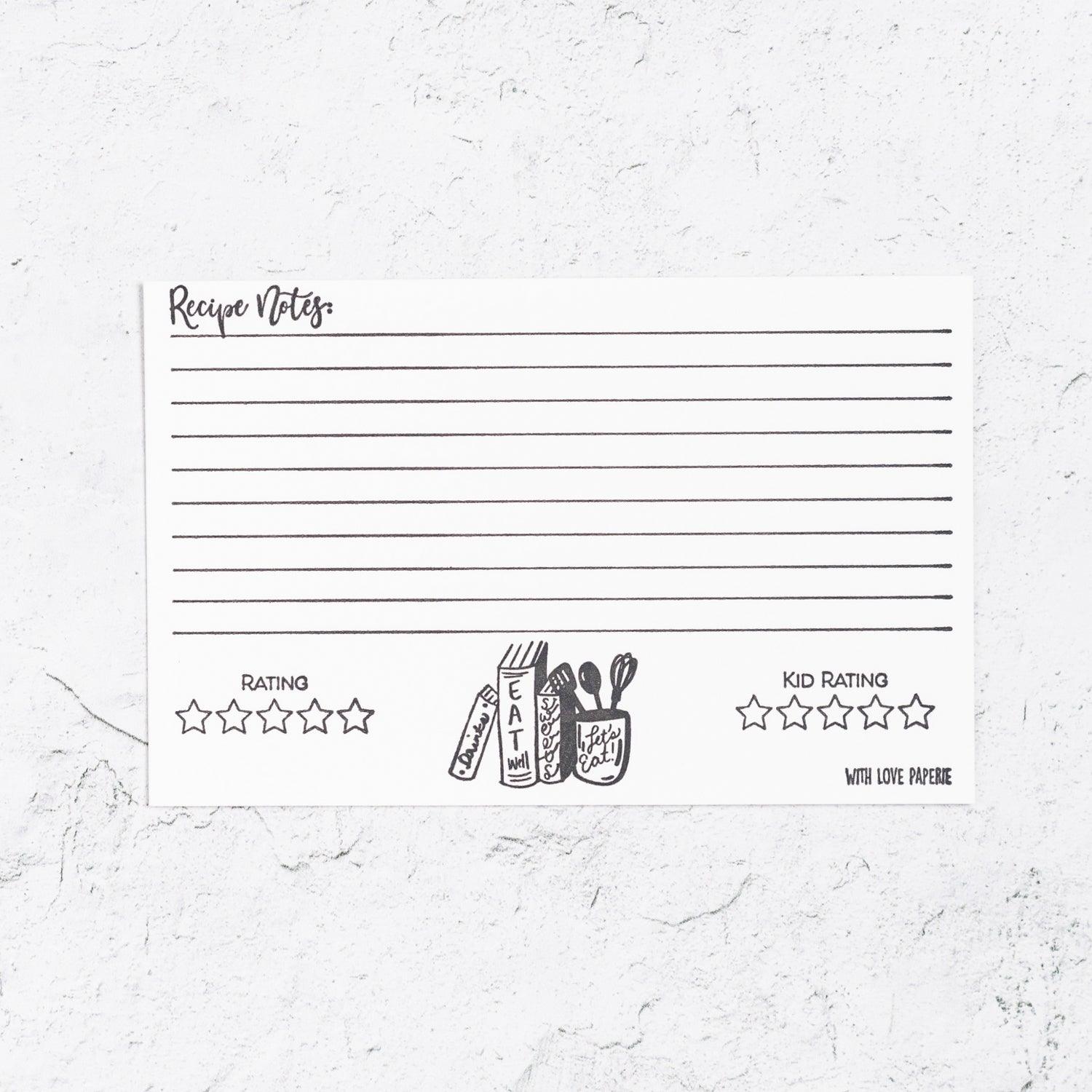 Recipe Cards Pack of 25 - With Love Paperie