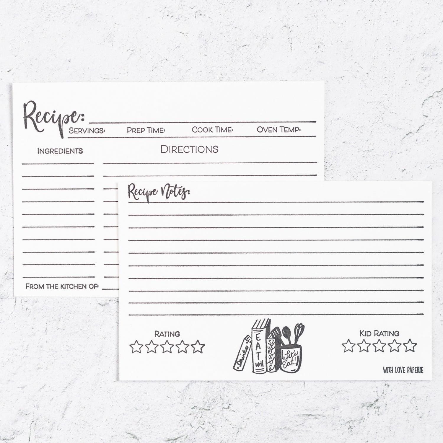 Letterpress Recipe Cards