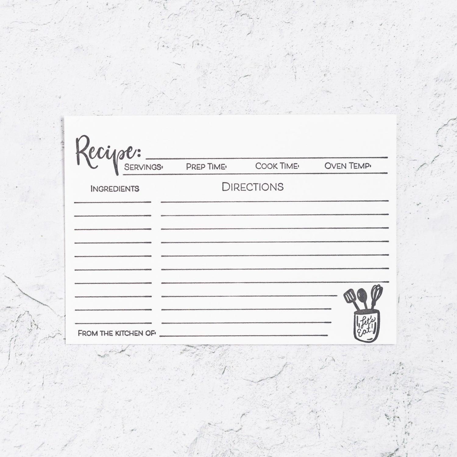 Recipe Cards Pack of 25 - With Love Paperie