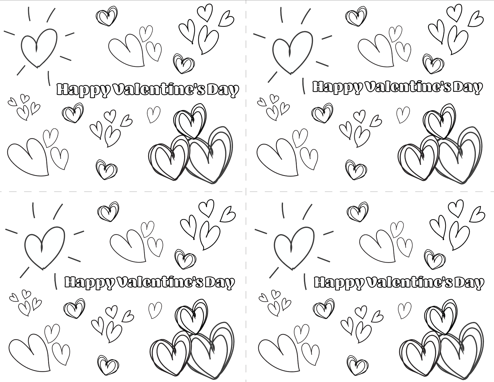 Color-In Valentine's Card Download - With Love Paperie