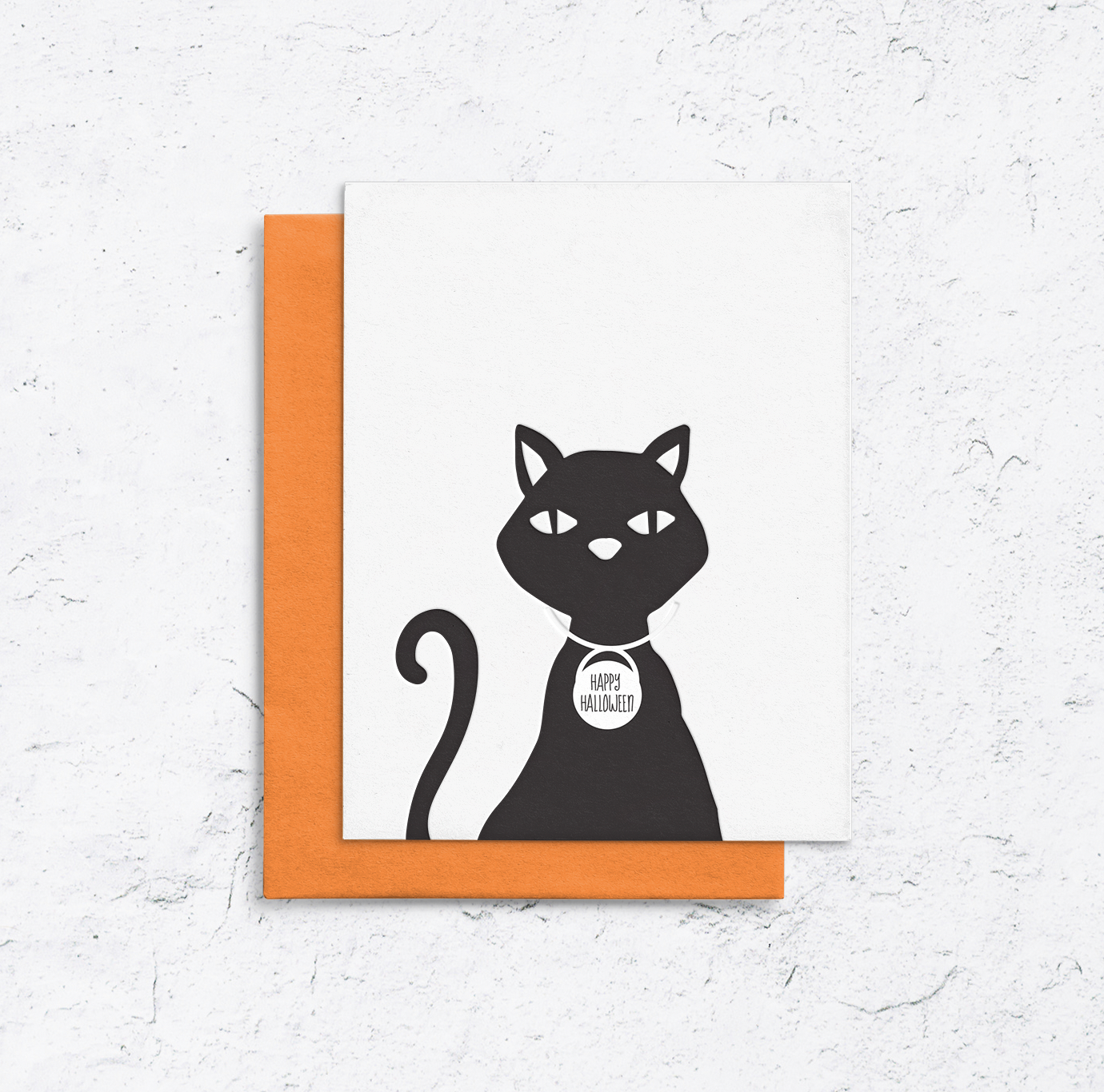 Black Cat Halloween Card Box Set of 10