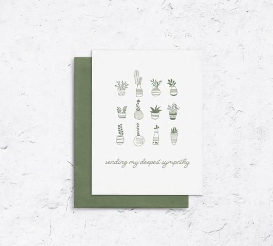 Deepest Sympathy Plants Card Box Set of 10