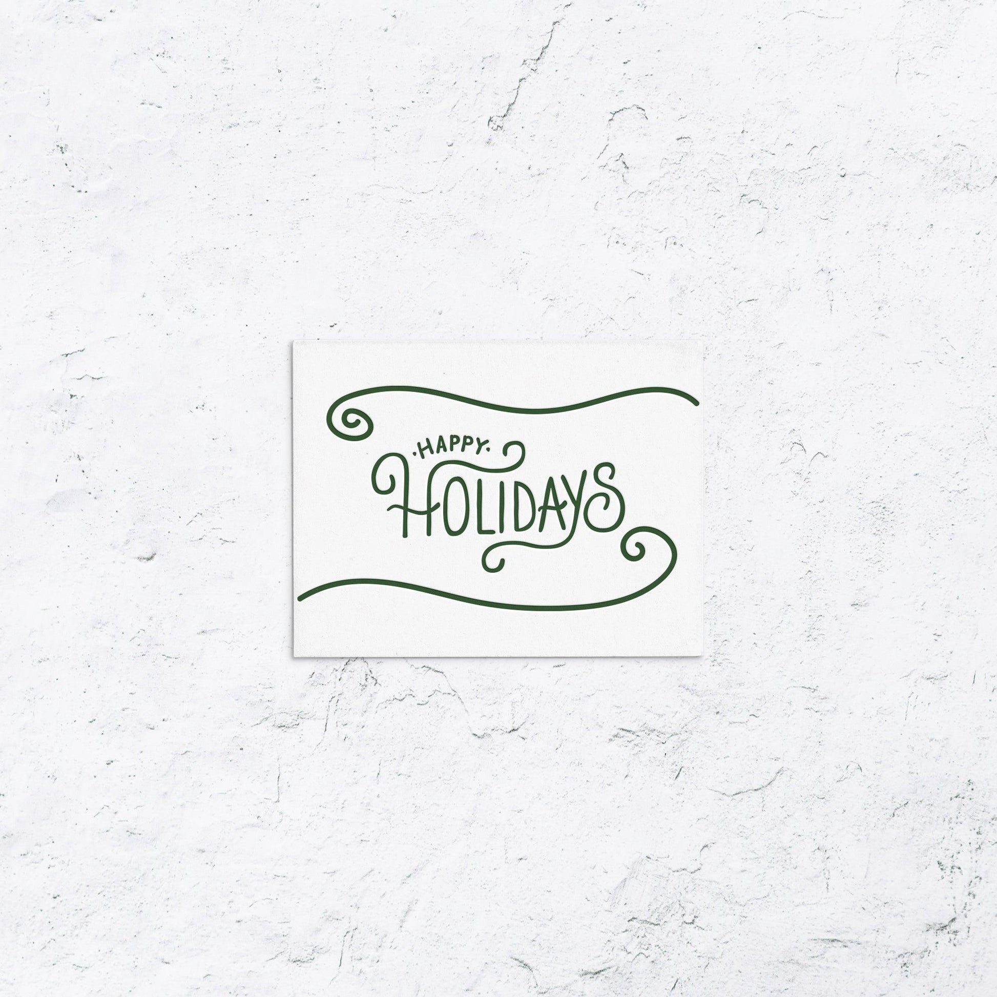 Happy Holidays Swirl Letterpress Boxed Cards - With Love Paperie