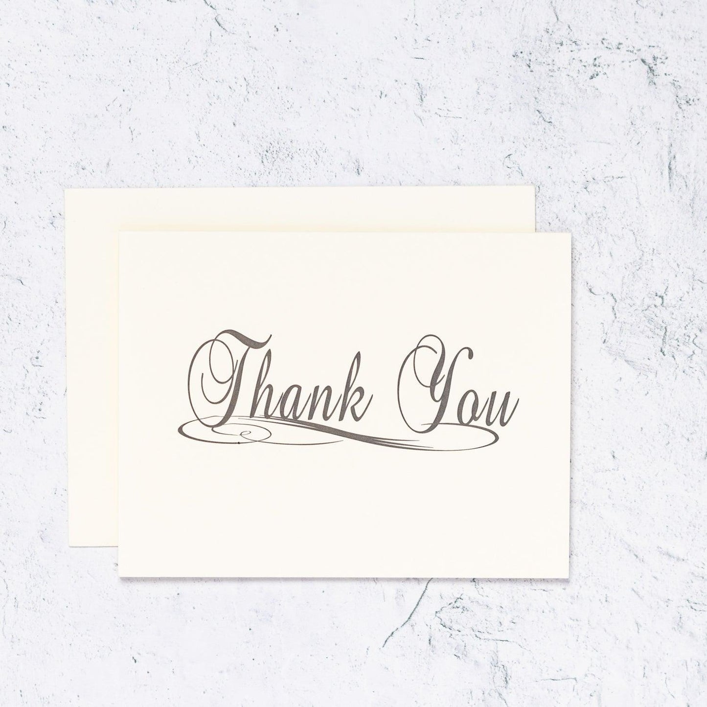 Traditional Thank You Letterpress Card - Ivory