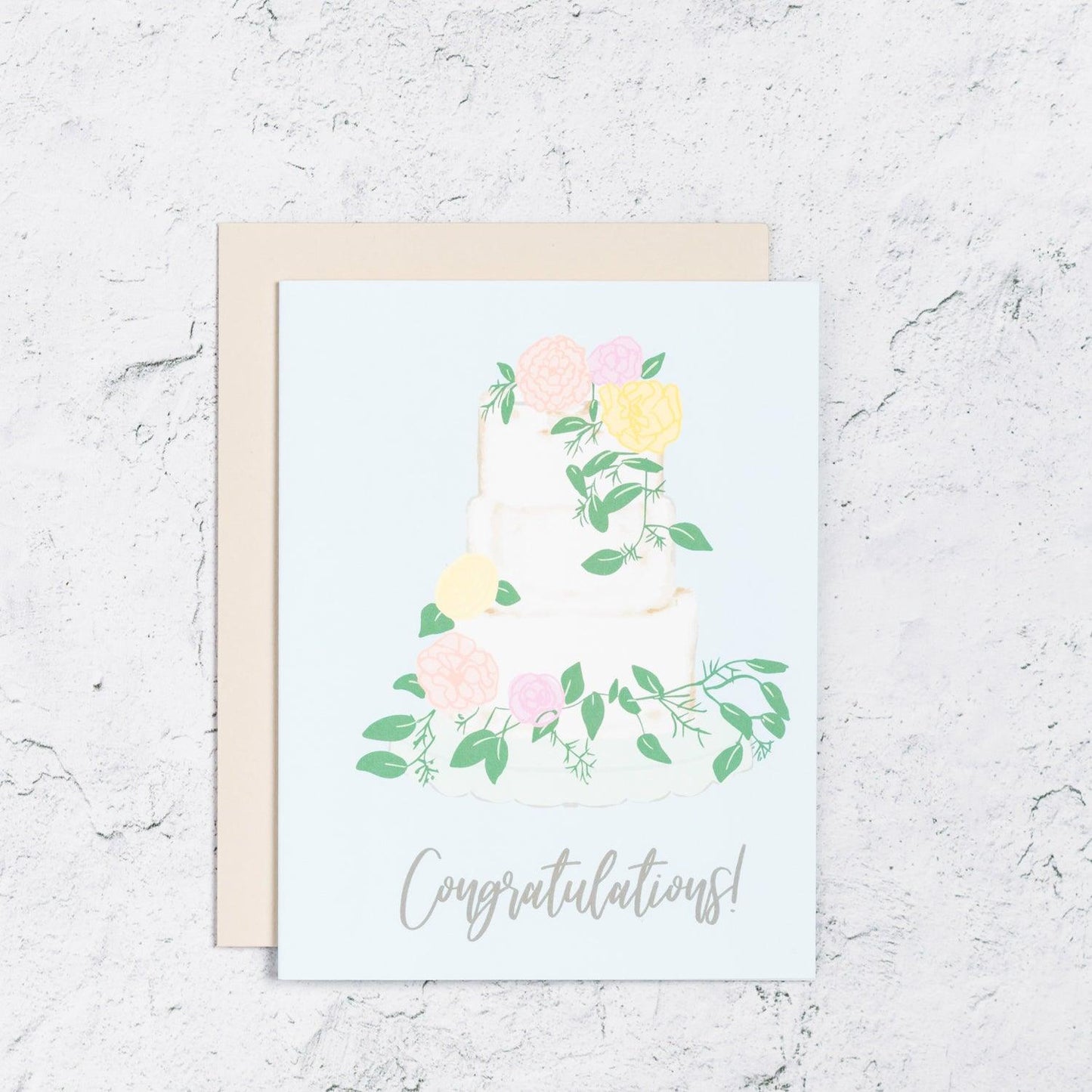 Congratulations Card With Wedding Cake
