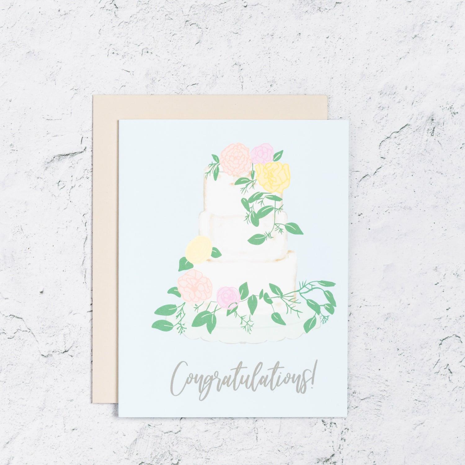 Congratulations Card With Wedding Cake