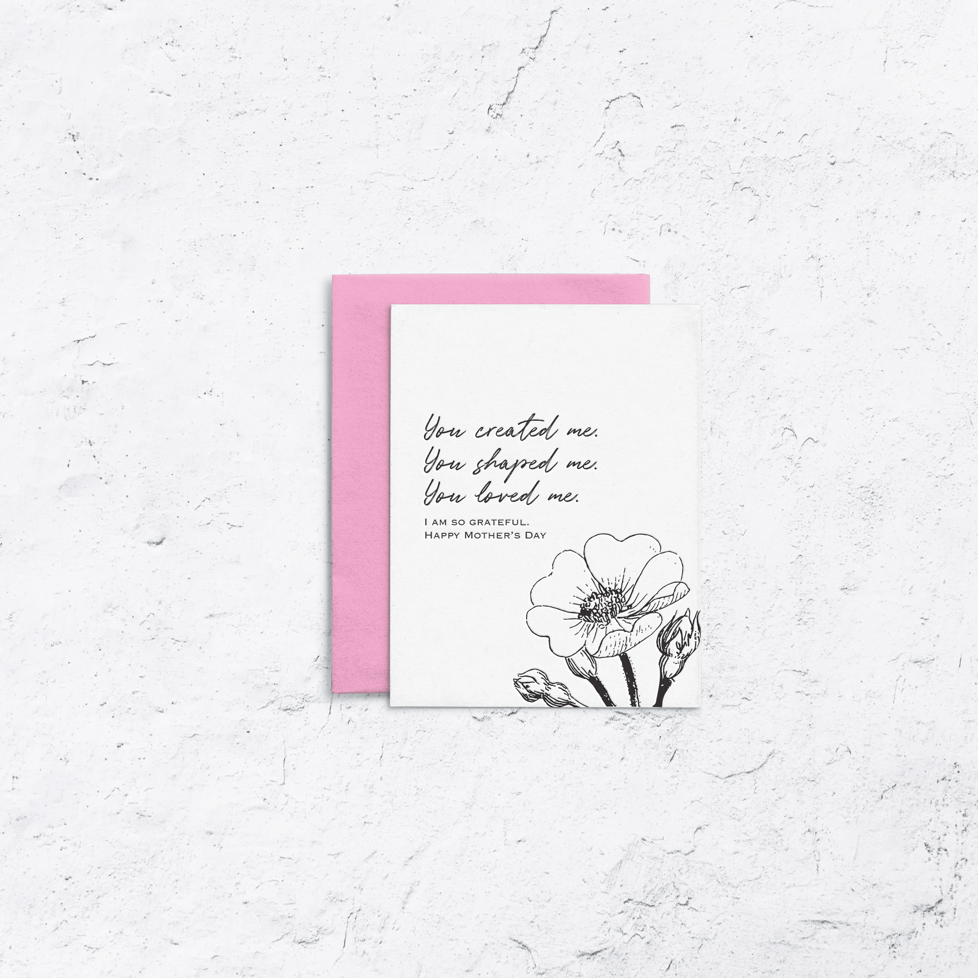 Mother's Day Shaped Me Letterpress Card - With Love Paperie